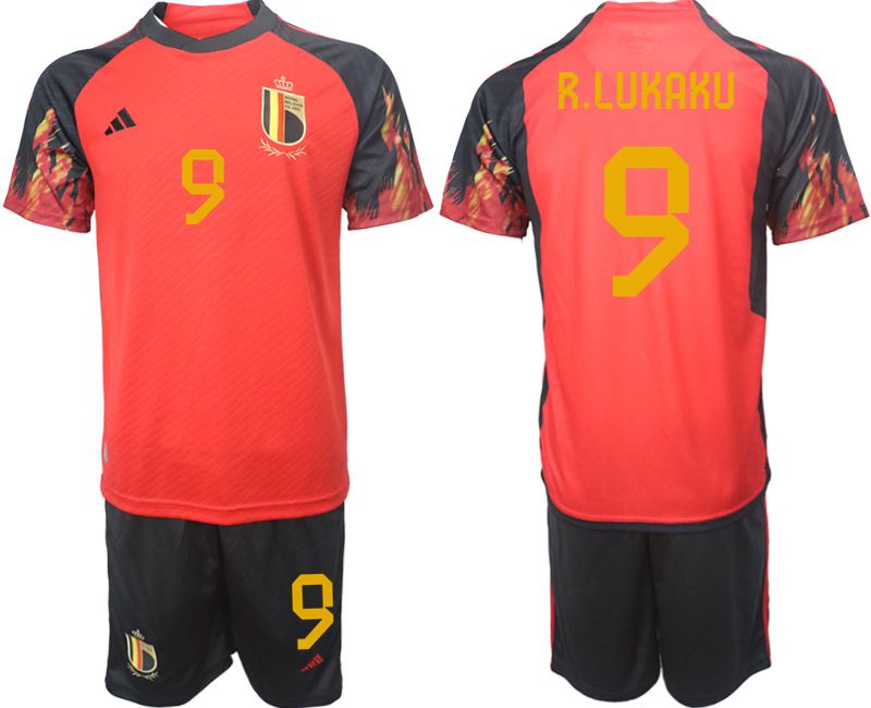 Men 2022 World Cup National Team Belgium home red #9 Soccer Jerseys->customized soccer jersey->Custom Jersey
